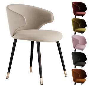 Beige Velvet Dining Armchair Eichholtz