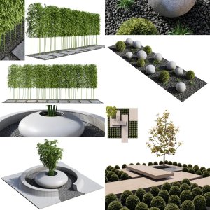 4 Modern Courtyard Collection | HQ | PBR | Midpoly