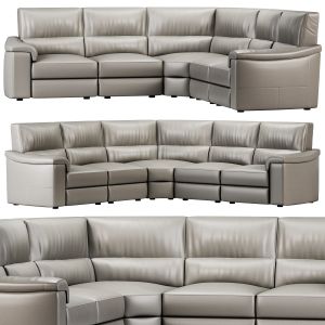 Rock Moduler Three Seater Sofa Leather Dove By Nat