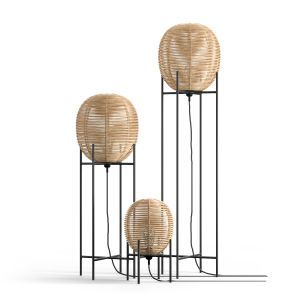 Wicker Bulb Sari Floor Table Lamp