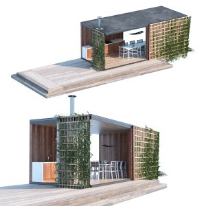 Furnished Pergola 3d Model