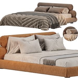 Dakari Brown Suede Fabric Bed