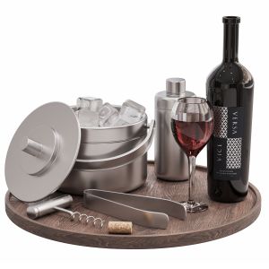 105 Decor Set With Wine And Ice Bucket