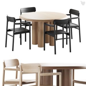 467 Fredericia Islets Dining Table And Post Chair