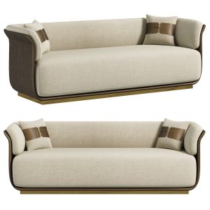 Modern Off White & Brown Sofa By Homary