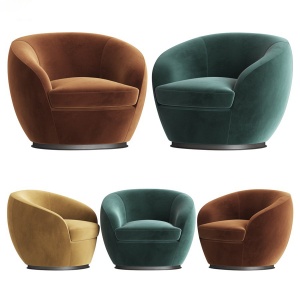 Luxury Italian Designer Velvet Swivel Armchair