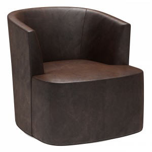 Restoration Hardware Arden Leather Swivel Chair