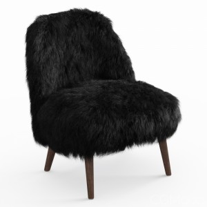 Sheepskin Fur Black Armchair