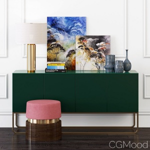 Gorgeous Green Console & Pillar Table Lamp