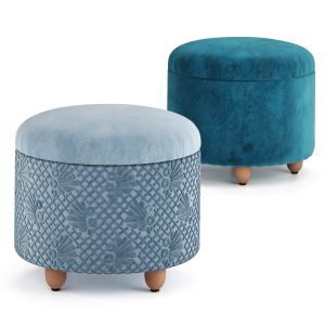 Louise Velvet Ottoman