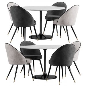 Eichholtz & Crate & Barrel Nero Dining Set