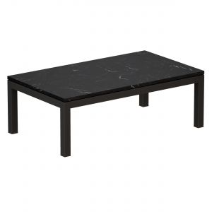 Parsons Black Marble Dark Steel Coffee Table