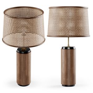 Wooden Rattan Table Lamp