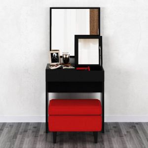 Ikea | Dressing Table With Mirror And Ottoman