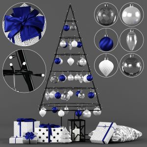 New Year Decor Set | Christmas Tree With Garland