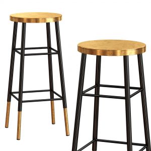 Emery Dipped Gold Leaf Bar Stool