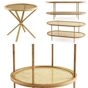 Wooden rattan tables collection Vol_1