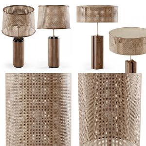 Rattan table lamps collection