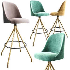 Aleta High Backrest Swivel Bar Stool