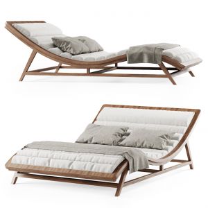 Large Wooden Chaise Lounge