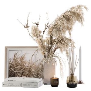 Decorative Set Dried Plants And Pampas - Set 46