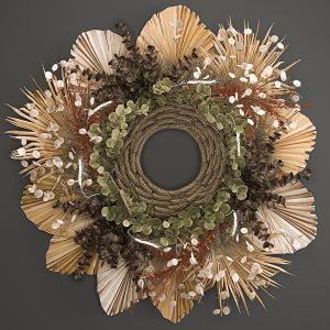 Wall Wreath Of Dried Flowers 221