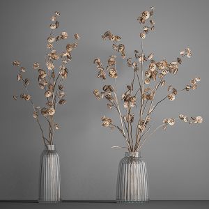 Bouquet Of Dried Branches In A Glass Vase 184