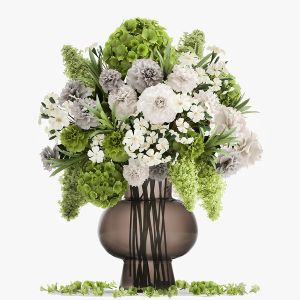 Bouquet Of Green Flowers In A Vase For Decor 151