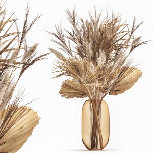 Bouquet Of Dried Flowers In A Glass Vase 150