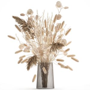 Bouquet Of Dried Flowers In A Glass Vase 127