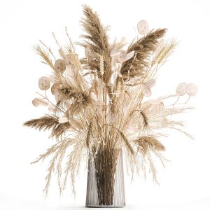 Bouquet Of Dried Flowers In A Glass Vase 127