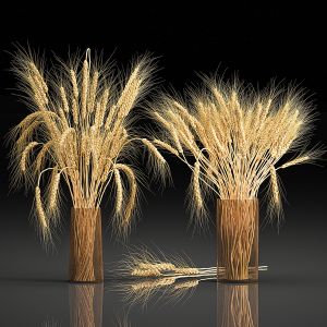 Bouquet Of Wheat Ears In A Vase For Decor 123