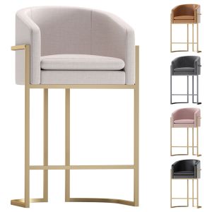 Bar Chair Madlen Velvet And Leather Cazarina Inter