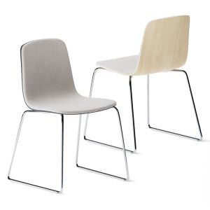 Upholstered Stackable Chair Aava Sled By Arper