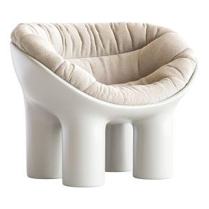 Roly Poly Polyethylene Armchair In Concrete With C