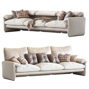 3-Seater Maralunga Sofa by Vico Magistretti for Ca