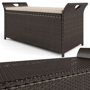 Acoidan Outdoor Rattan Storage Bench