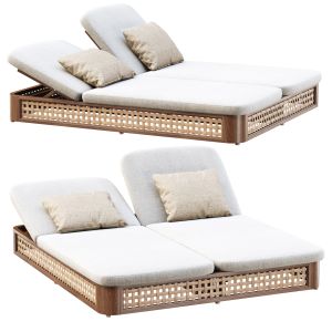 Sofia Rattan Double Chaise Lounge