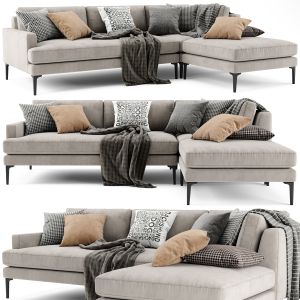 West Elm Andes Sectional Chaise Sofa