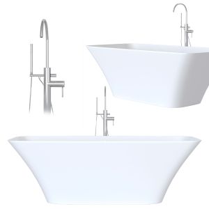 Freestanding Double Ended Solid Surface Bath