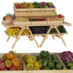 Fruit And Vegetable Counter At Market 3