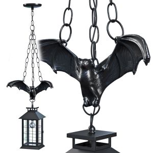 Light Gothic Style Bronze & Iron Bat Motif Lantern