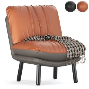 Zuiver Lazy Accent Chair In Vintage Brown