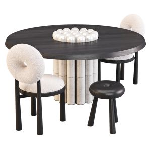 Emmanuelle Simon: Raku Yaki Table And Baba Chairs