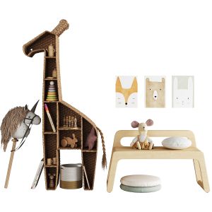 Children Room. Toys And Furniture Set 02