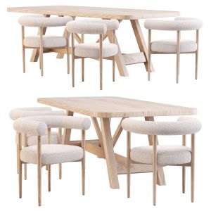 Crate&Barrel (Aya Table And Mazz Boucle Chair)