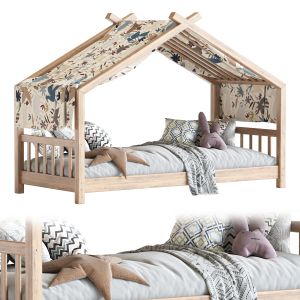 Children Bed Wood House