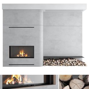 Decorative Wall With Fireplace Set 15