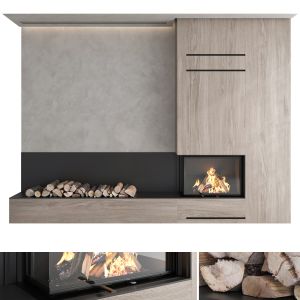 Decorative Wall With Fireplace Set 16