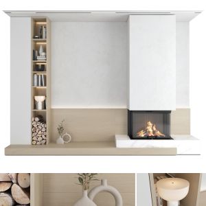 Decorative Wall With Fireplace Set 17